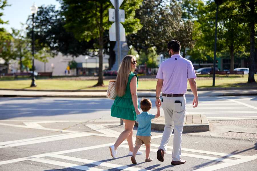 family walking